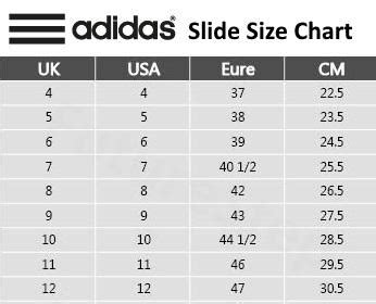 adidas adilette size chart